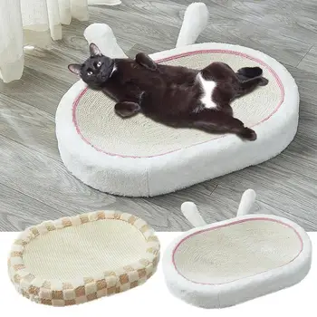 Коврик для кошачьей когтеточки, коврик для кошачьей когтеточки, Картонная кровать для отдыха с плетеной доской из сизаля, Коврик для домашних кошек