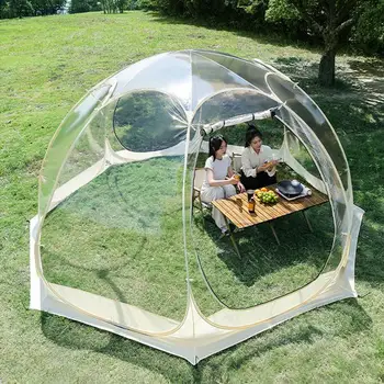 Открытый прозрачный шатер Теплица Навес для кемпинга Всепогодный Прозрачный всплывающий шатер для газонов