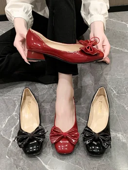 Женская обувь с квадратным носком, осенняя женская обувь, повседневные кроссовки, универсальное осеннее платье Modis с мелким вырезом, удобная лодочка