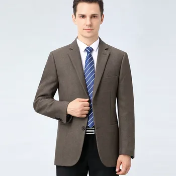HOO 2023 Мужской осенний толстый шерстяной костюм для отдыха, пиджак, деловой модный шерстяной блейзер