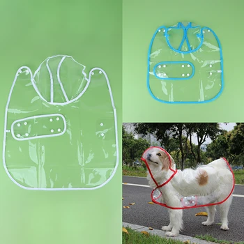 Прозрачная дождевик для собак и щенков, непромокаемая куртка с капюшоном для домашних животных, одежда из мягкого ПВХ, дождевик для собак, пончо для щенков
