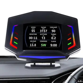 Цифровой Спидометр Для Автомобиля Универсальный Автомобильный HUD Head Up Дисплей Obd2 Дисплей Датчика Цифровой GPS Спидометр С Тестовым Тормозом Ускорения