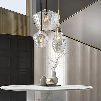 Подвесной светильник из стекла в Северной Европе, креативное освещение, винтажная промышленная лампа, Кухня, ресторан, Дымчатая Серая лампа, лофт