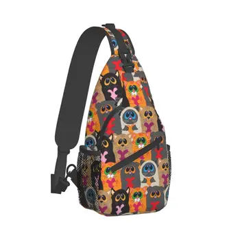 Слинг-сумки с милыми кошками для мужчин, модный мультяшный животный Котенок, рюкзак через плечо, Велоспорт, Походный рюкзак