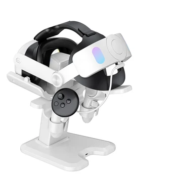 Подставка для дисплея виртуальной реальности для Meta Quest 3 Заряжаемая док-станция для хранения со светодиодной подсветкой Аксессуары для виртуальной реальности Ручка для очков Держатель для хранения Основание Подставка для дисплея виртуальной реальности для Meta Quest 3 Заряжаемая док-станция для хранения со светодиодной подсветкой Аксессуары для виртуальной реальности Ручка для очков Держатель для хранения Основание 5